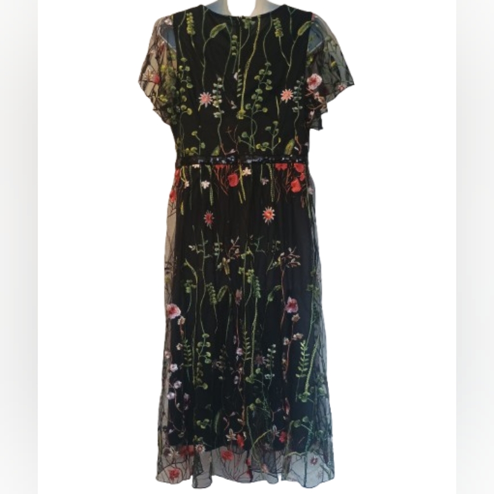 NWT JJS House Floral Embroidery Cocktail Dress Women's Size: L - Picture 5 of 14